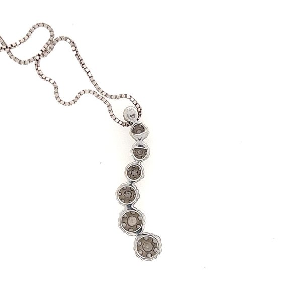 14k White Gold Diamond Necklace - Picture 3 of 4